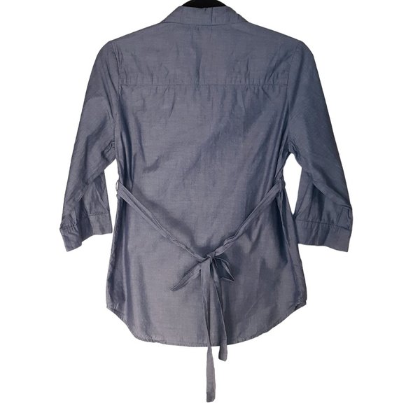 Chambray belted button front top 🧾 - Picture 7 of 10